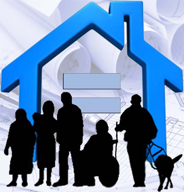 Logo: People in front of Equal Housing Opportunity logo